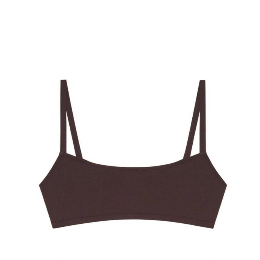 Lido Bikini Top Womens Brown Size L Minimalist Spaghetti Strap Made in Italy